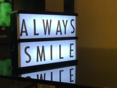 a photo that says always smile